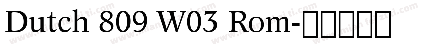 Dutch 809 W03 Rom字体转换